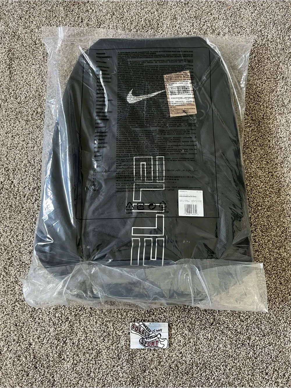 New Authentic Nike Varsity Elite Hoops Backpack Black White Basketball Bag